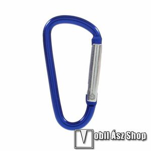 D-alakú alumínium karabiner - 1db - SÖTÉTKÉK kép