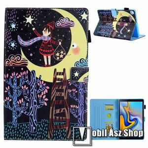 Notesz tok / mappa tok - HOLD / LÁNY MINTÁS - asztali tartó funkciós, oldalra nyíló, bankkártyatartó zsebekkel, ceruzatartó, szilikon belső - SAMSUNG Galaxy Tab A7 10.4 (2020) (SM-T500/T505) / (2022) (SM-T509) kép