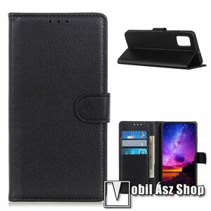 WALLET notesz tok / flip tok - FEKETE - asztali tartó funkciós, oldalra nyíló, rejtett mágneses záródás, bankkártyatartó zseb, szilikon belső - HUAWEI P smart (2021) / HUAWEI Y7a kép