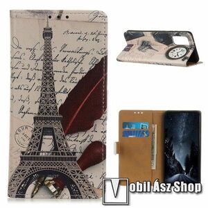 Notesz / mappa tok - EIFFEL TORONY MINTÁS - oldalra nyíló, rejtett mágneses záródás, belső zseb, asztali tartó funkció, szilikon belső - Xiaomi Mi 10T 5G / Mi 10T Pro 5G / Redmi K30S kép