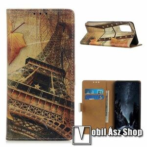 Notesz / mappa tok - EIFFEL TORONY MINTÁS - oldalra nyíló, rejtett mágneses záródás, belső zseb, asztali tartó funkció, szilikon belső - Xiaomi Mi 10T 5G / Mi 10T Pro 5G / Redmi K30S kép