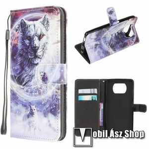 Notesz / mappa tok - FARKAS MINTÁS - oldalra nyíló, rejtett mágneses záródás, bankkártyatartó zseb, asztali tartó funkció, szilikon belső - Xiaomi Poco X3 / Poco X3 NFC / Poco X3 Pro kép