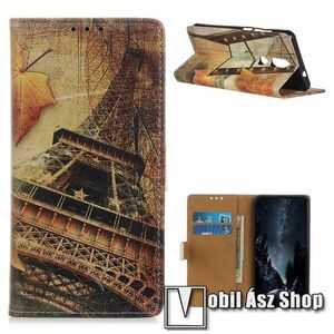 Notesz / mappa tok - EIFFEL TORONY MINTÁS - oldalra nyíló, rejtett mágneses záródás, belső zseb, asztali tartó funkció, szilikon belső - NOKIA 2.4 (2020) kép