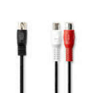 DIN audio kábel | DIN 5 Tűs Dugasz | 2x RCA Aljzat | Nikkelezett... kép