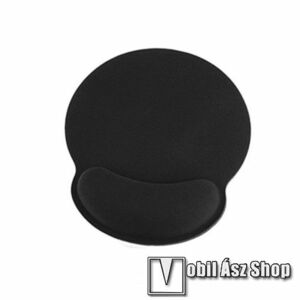 Egérpad csukló alátámasztással - memóriahab, csúszásgátló, kopásálló, egérpad mérete: ~ 250 x 225mm - FEKETE kép