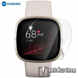 Fitbit Versa 3, Sense, Sunshine Hydrogel TPU okosóra képernyővédő fólia, Ultra Clear, Önregeneráló!, 1db kép