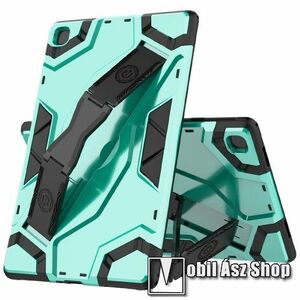 OTT! ARMOR TAB SHELL műanyag védő tok / hátlap - ZÖLD - szilikon betétes, asztali tartó funkciós, csukópánt, ERŐS VÉDELEM! - SAMSUNG Galaxy Tab A7 10.4 (2020) (SM-T500/T505) / (2022) (SM-T509) kép