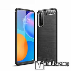 OTT! CARBON szilikon védő tok / hátlap - FEKETE - karbon mintás, ERŐS VÉDELEM! - HUAWEI P smart (2021) / HUAWEI Y7a kép