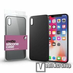Xpro szilikon védő tok / hátlap - ULTRAVÉKONY! 0.33mm - MATT FEKETE - APPLE iPhone X / APPLE iPhone XS - GYÁRI kép
