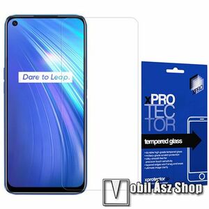 Xpro előlap védő karcálló edzett üveg - 0, 33 mm vékony, 9H, Arc Edge, A képernyő sík részét védi - Realme 6 / Realme 6S - GYÁRI kép