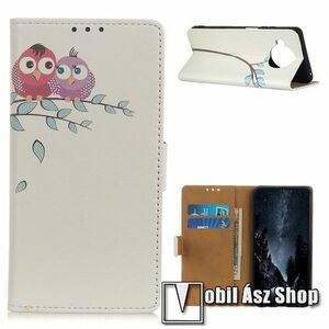 Notesz tok / flip tok - BAGOLYPÁR MINTÁS - asztali tartó funkciós, oldalra nyíló, rejtett mágneses záródás, bankkártyatartó zseb, szilikon belső - Xiaomi Mi 10T Lite 5G / Redmi Note 9 Pro 5G / Mi 10i 5G kép
