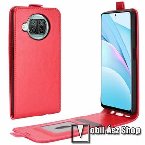 SLIM FLIP tok - PIROS - lefelé nyíló, rejtett mágneses záródás, szilikon belső, bankkártya tartó, előlapi hangszóró nyílás - Xiaomi Mi 10T Lite 5G / Redmi Note 9 Pro 5G / Mi 10i 5G kép
