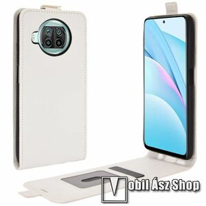 SLIM FLIP tok - FEHÉR - lefelé nyíló, rejtett mágneses záródás, szilikon belső, bankkártya tartó, előlapi hangszóró nyílás - Xiaomi Mi 10T Lite 5G / Redmi Note 9 Pro 5G / Mi 10i 5G kép