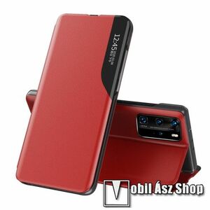 View Window ablakos notesz tok / flip tok - PIROS - oldalra nyíló, asztali tartó funkciós, műanyag belső - Xiaomi Mi 10T 5G / Mi 10T Pro 5G / Redmi K30S kép