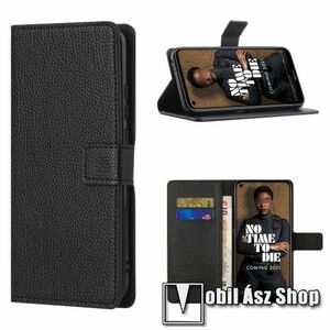 WALLET notesz tok / flip tok - FEKETE - asztali tartó funkciós, oldalra nyíló, rejtett mágneses záródás, bankkártyatartó zseb, szilikon belső - NOKIA 3.4 (2020) kép