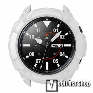 Okosóra szilikontok / műanyag lünetta védő - FEHÉR - SAMSUNG Galaxy Watch3 41mm (SM-R855F) kép