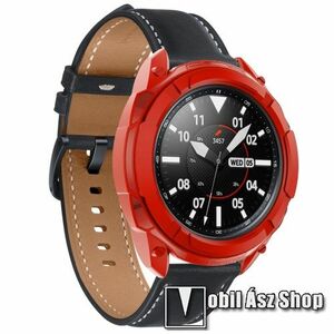 Okosóra szilikontok / műanyag lünetta védő - PIROS - SAMSUNG Galaxy Watch3 41mm (SM-R855F) kép