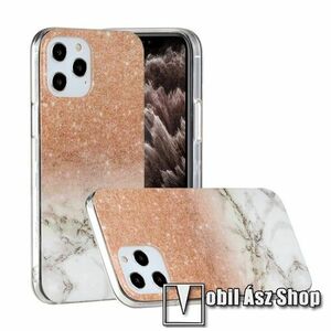 Szilikon védő tok / hátlap - MÁRVÁNY MINTÁS - ARANY / SZÜRKE - APPLE iPhone 12 / APPLE iPhone 12 Pro kép