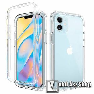 Műanyag védő tok / szilikon hátlap - szilikon szegély, műanyag keret, 2 rétegből áll, ERŐS VÉDELEM! - ÁTLÁTSZÓ - APPLE iPhone 12 mini kép