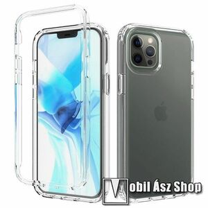 Műanyag védő tok / szilikon hátlap - szilikon szegély, műanyag keret, 2 rétegből áll, ERŐS VÉDELEM! - ÁTLÁTSZÓ - APPLE iPhone 12 Pro Max kép