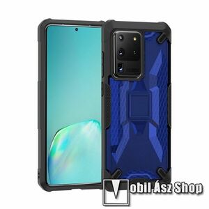 OTT! ROBOT SERIES műanyag védő tok / áttetsző hátlap - SÖTÉTKÉK - szilikon belső, méhsejt minta, ERŐS VÉDELEM! - SAMSUNG Galaxy S20 Ultra (SM-G988F) / SAMSUNG Galaxy S20 Ultra 5G (SM-G988) kép