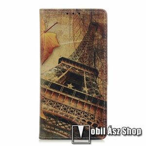 Notesz / mappa tok - EIFFEL TORONY MINTÁS - oldalra nyíló, rejtett mágneses záródás, bankkártyatartó zsebek, asztali tartó funkció, szilikon belső - SAMSUNG Galaxy A32 5G (SM-A326B) / Galaxy M32 5G (SM-M326B/DS) kép