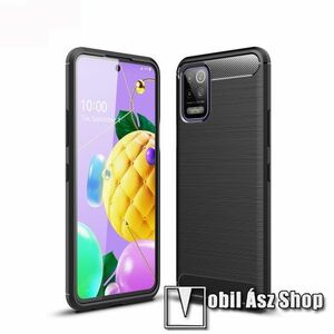 OTT! CARBON szilikon védő tok / hátlap - FEKETE - karbon mintás, ERŐS VÉDELEM! - LG K62 / LG Q52 / LG K52 kép