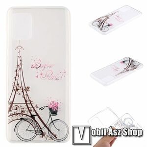 Szilikon védő tok / hátlap - EIFFEL TORONY / BICIKLI MINTÁS - ÁTLÁTSZÓ - HUAWEI P smart (2021) / HUAWEI Y7a kép