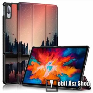 Notesz / mappa tok - ÉJSZAKA / TÓ MINTÁS - oldalra nyíló flip cover, TRIFOLD asztali tartó funkció, mágneses záródás, műanyag belső - Lenovo Tab P11 Pro (TB-J706F) / Lenovo Tab XiaoXin P11 Pro kép