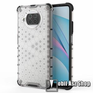 OTT! HONEYCOMB műanyag védő tok / hátlap - ÁTTETSZŐ - szilikon belső, erősített sarkok, méhsejt mintás, ERŐS VÉDELEM! - Xiaomi Mi 10T Lite 5G / Redmi Note 9 Pro 5G / Mi 10i 5G kép