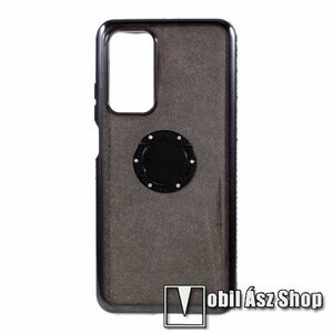 OTT! DECOR RING szilikon védő tok / hátlap - FEKETE - fém ujjgyűrű, strasszkővel díszített, csillámló réteg, tapadófelület mágneses autós tartóhoz, kitámasztható, ERŐS VÉDELEM! - Xiaomi Mi 10T 5G / Mi 10T Pro 5G / Redmi K30S kép