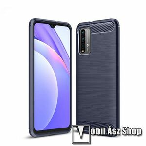 OTT! CARBON szilikon védő tok / hátlap - SÖTÉTKÉK - karbon mintás, ERŐS VÉDELEM! - Xiaomi Poco M3 / Redmi 9T / Redmi 9 Power kép
