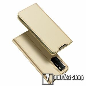 DUX DUCIS SKIN PRO slim design notesz / mappa tok - ARANY - oldalra nyíló flip cover, asztali tartó funkció, szilikon belső, mágneses záródás - Xiaomi Poco M3 / Redmi 9T / Redmi 9 Power - GYÁRI kép