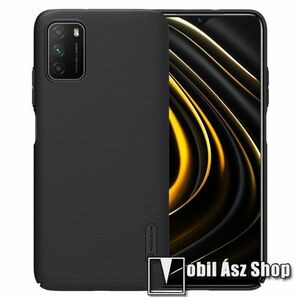 NILLKIN SUPER FROSTED műanyag védő tok / hátlap - érdes felület - asztali tartó állvánnyal! - FEKETE - Xiaomi Poco M3 - GYÁRI kép