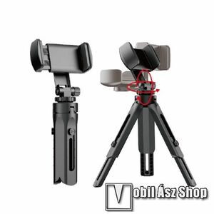 UNIVERZÁLIS asztali tartó / tripod fotó állvány - 360°-ban forgatható, állítható bölcső 55–95mm-ig, 205mm teljes hossz - FEKETE kép