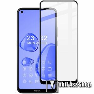 IMAK Pro+ előlap védő karcálló edzett üveg - FEKETE - 9H, A teljes felületén tapad! - NOKIA 3.4 (2020) - A TELJES KIJELZŐT VÉDI! - GYÁRI kép