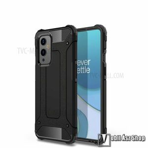 OTT! MAX DEFENDER műanyag védő tok / hátlap - FEKETE - szilikon belső, ERŐS VÉDELEM! - OnePlus 9 (EU/NA) kép