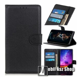WALLET notesz tok / flip tok - FEKETE - asztali tartó funkciós, oldalra nyíló, rejtett mágneses záródás, bankkártyatartó zseb, szilikon belső - NOKIA C2 (2020) kép