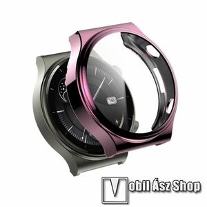 Okosóra szilikon védő tok / keret - GALVANIZÁLT RÓZSASZÍN - Szilikon előlapvédő is! - HUAWEI Watch GT 2 Pro kép
