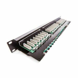 Keline patch panel cat.5e utp 24 portos 1u kompakt, fekete 606030 kép