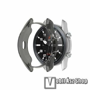 Okosóra szilikontok - ÁTTETSZŐ FEKETE - SAMSUNG Galaxy Watch3 41mm (SM-R855F) kép