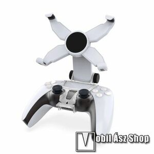 Állítható telefontartó SONY Playstation 5 (PS5) kontrollerhez - forgatható - FEHÉR kép