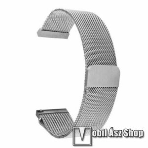 Okosóra milánói szíj - rozsdamentes acél, mágneses - EZÜST - 235mm hosszú, 18mm széles - Xiaomi Mi Watch (For China Market) / Fossil Gen 4 / HUAWEI TalkBand B5 / Garmin vivoactive 4S kép