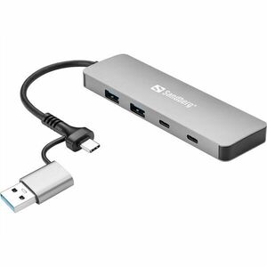 Sandberg hub és elosztó, usb-c/a to 2xusb-a+2xusb-c hub 136-64 kép