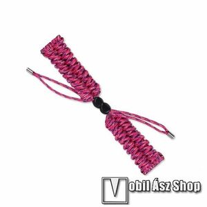 Okosóra szíj - MAGENTA - szövet fonott kötél, kézzel készített, állítható - 240mm hosszú, 22mm széles, 150-220mm-es átmérőjű csuklóméretig - SAMSUNG Galaxy Watch 46mm / Watch GT2 46mm / Watch GT 2e / Galaxy Watch3 45mm / Honor MagicWatch 2 46mm kép
