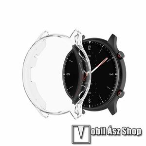 Okosóra szilikon védő tok / keret - ÁTLÁTSZÓ - Szilikon előlapvédő is! - Xiaomi Amazfit GTR 2 47mm / Amazfit GTR 2e 47mm kép
