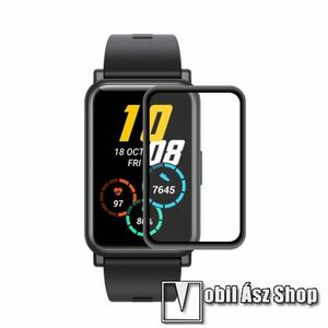 ENKAY okosóra Flexible Nano Glass rugalmas edzett üveg - FEKETE - 1db, 3D Curved, A teljes kijelzőt védi! - HUAWEI Honor Watch ES - GYÁRI kép