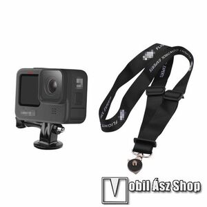 GoPro Hero 11 / 10 / 9 / 8 / 7 / 6 / 5 / 4 / 3 / 3 Plus / Plus / MAX / Fusion - gyorskioldó csat, állítható 60cm ~ 38cm - FEKETE kép