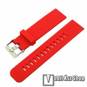 Okosóra szíj - szilikon - PIROS - 18mm széles - HUAWEI TalkBand B5 / Xiaomi Mi Watch (For China Market) / Fossil Gen 4 / Garmin Vivoactive 4s/ Fossil Q Tailor kép