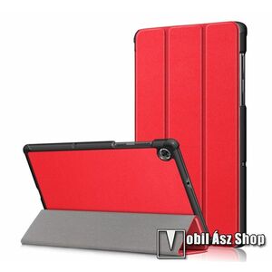 Notesz / mappa tok - PIROS - oldalra nyíló flip cover, TRIFOLD asztali tartó funkciós, mágneses záródás, műanyag belső - Lenovo Tab M10 Plus (TB-X606F) / Smart Tab M10 FHD Plus kép